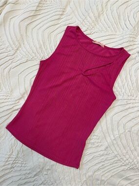Ribbed Tank Top in Fuchsia Pink